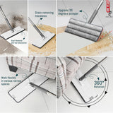 Balai Essoreur Automatique 2 en 1 avec Seau Compact avec 7 Tampons Remplaçables