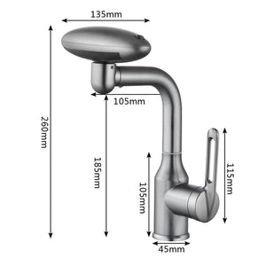 Robinet moderne multifonctionnel à 4 modes avec rotation à 360°