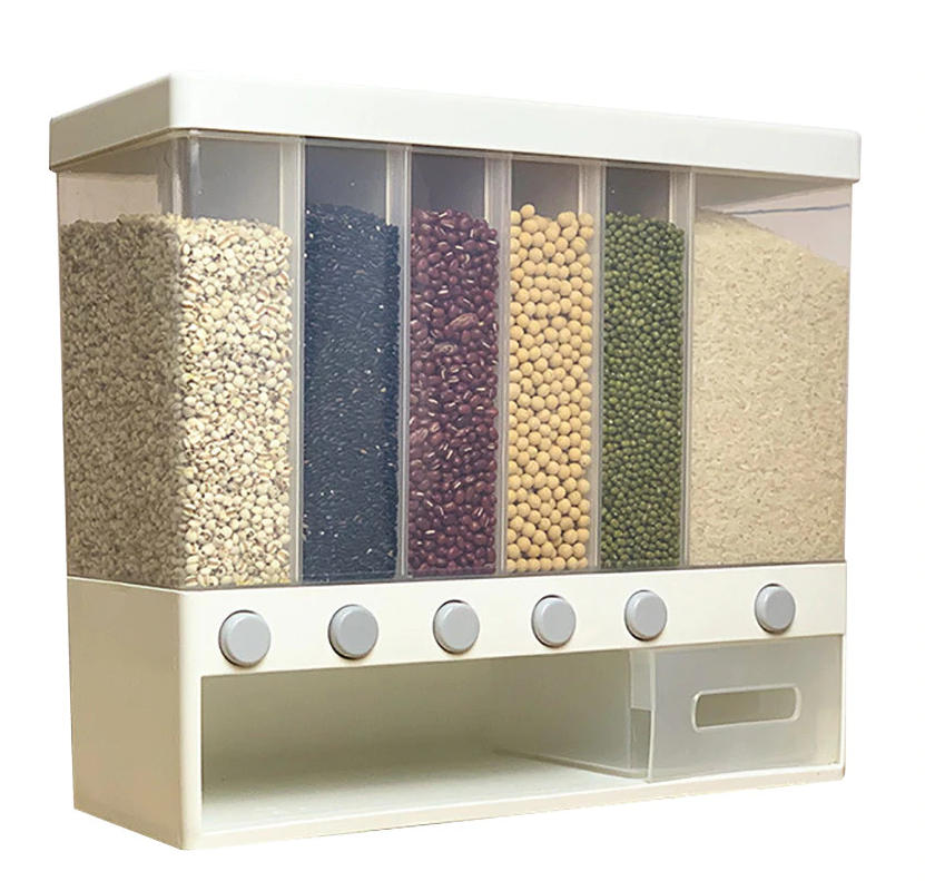 Wall-mounted rice storage